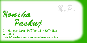 monika paskuj business card